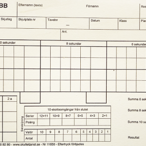 Skjutkort Milsnabb pistol vit 50/fp
