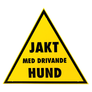 Varning jakt med drivande hund