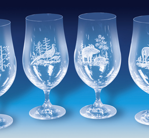 Ölglas med djurmotiv