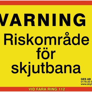 Varning-riskområde självhäftande dekal