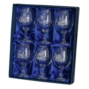 Vinglas i kristall med djurmotiv 6-pack